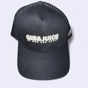 Gin and Juice Black and White Trucker Hat